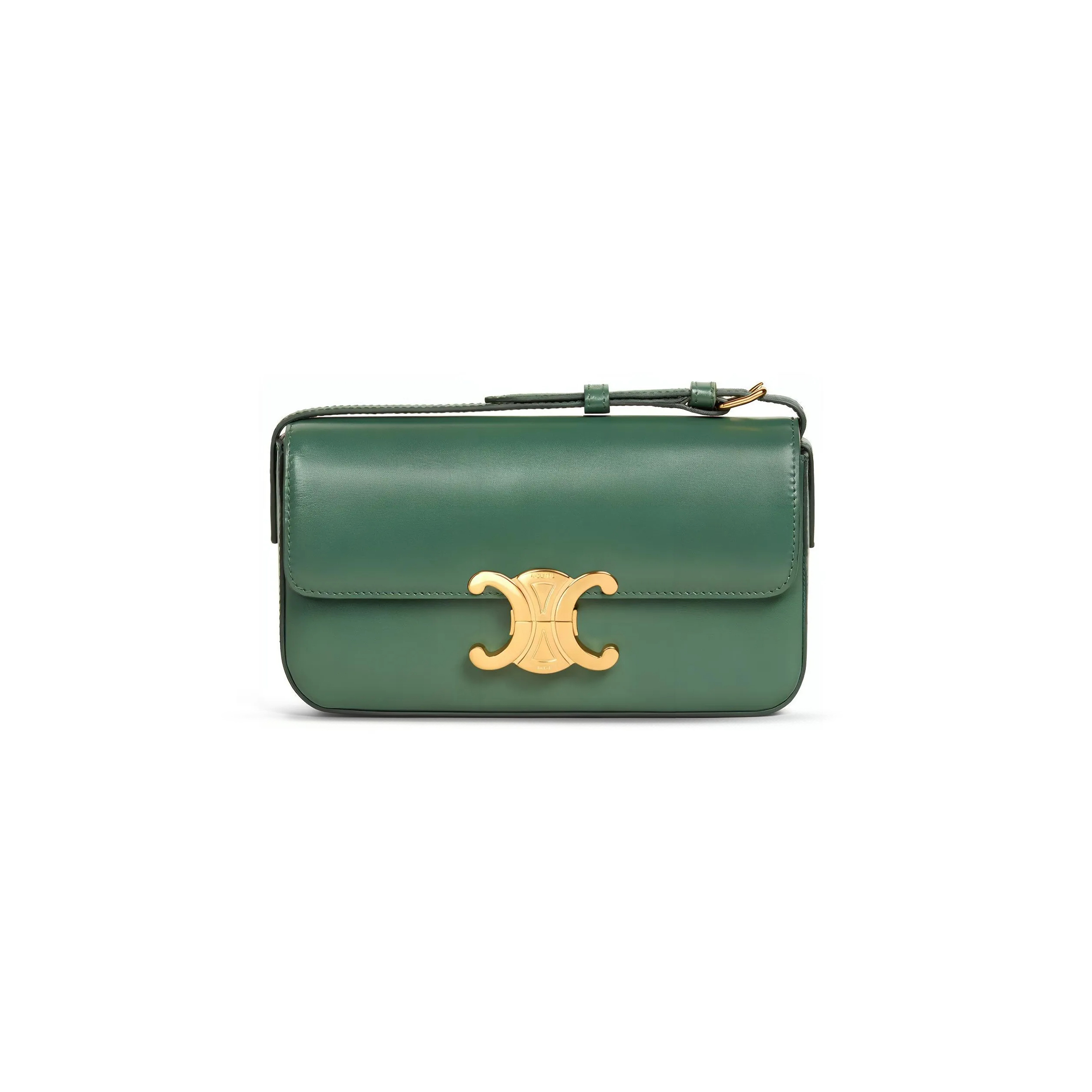 CELINE SHOULDER BAG CLAUDE IN SHINY CALFSKIN 194143BF4.31FE (20*10*4cm)